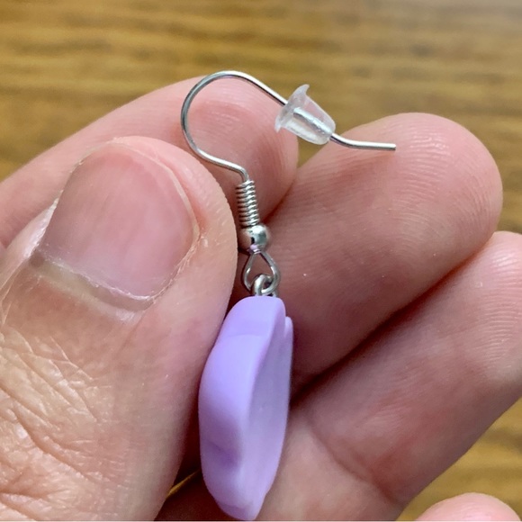 Purple Cloud Drop Earrings - Picture 6 of 8